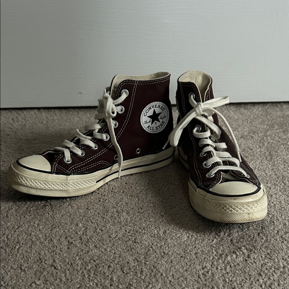 Dark Brown Converse High-Top Sneakers